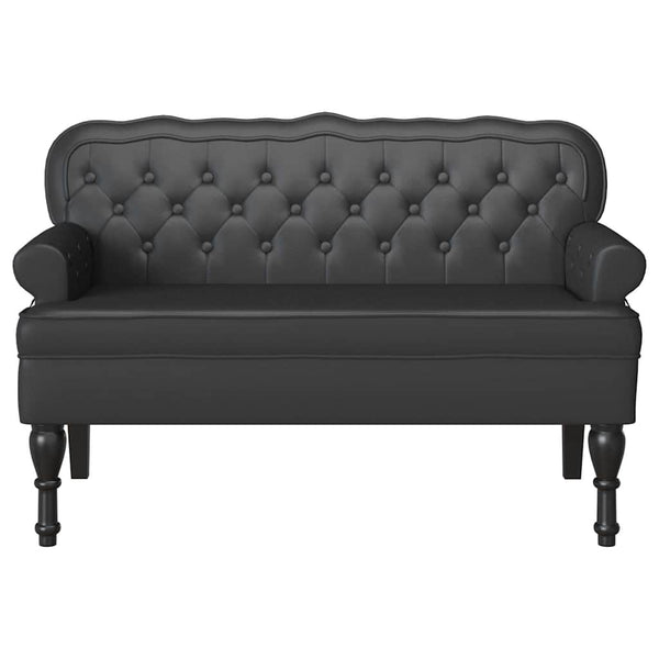 Schwarze Chesterfield Bank Kunstleder