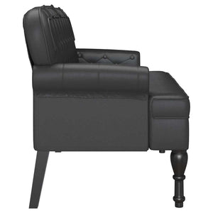 Schwarze Chesterfield Bank Kunstleder