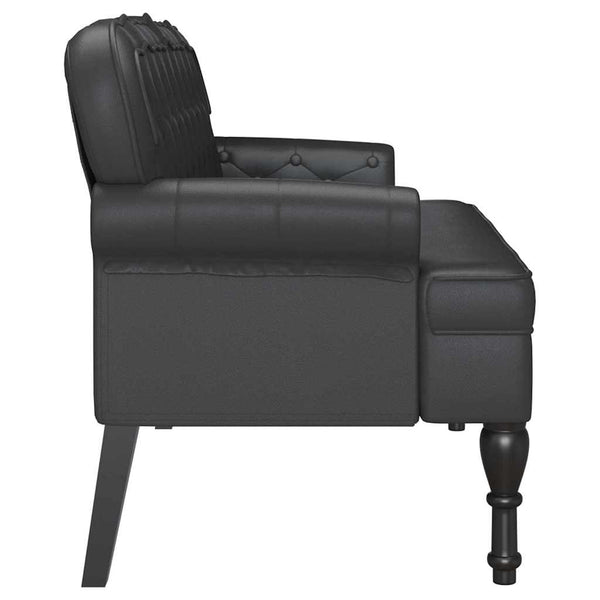 Schwarze Chesterfield Bank Kunstleder