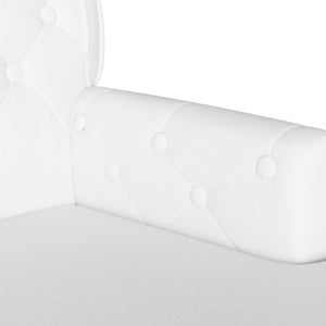 Weiße Chesterfield Bank Kunstleder 119,5 cm