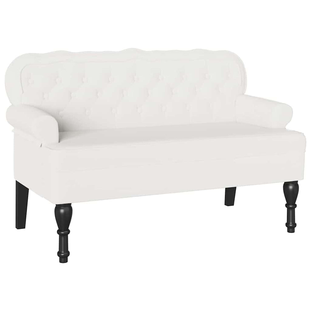 Weiße Chesterfield Bank Kunstleder 119,5 cm