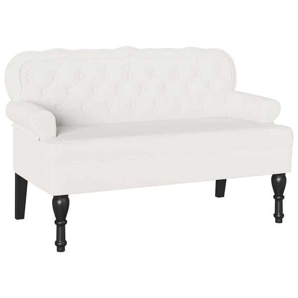 Weiße Chesterfield Bank Kunstleder 119,5 cm