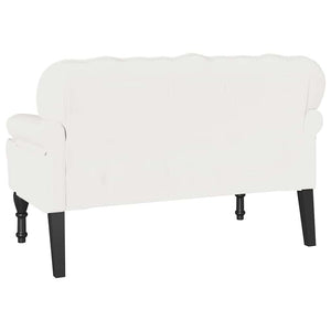 Weiße Chesterfield Bank Kunstleder 119,5 cm