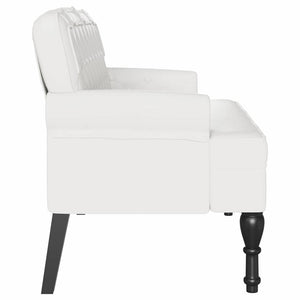 Weiße Chesterfield Bank Kunstleder 119,5 cm