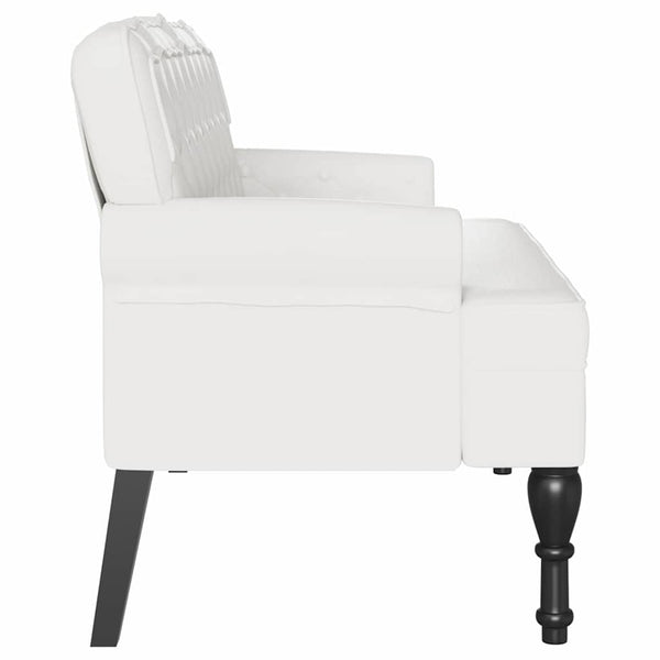 Weiße Chesterfield Bank Kunstleder 119,5 cm