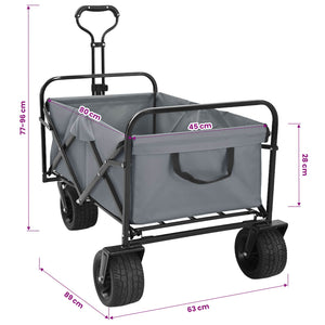 Klappbarer Handwagen Grau 89x62x96cm