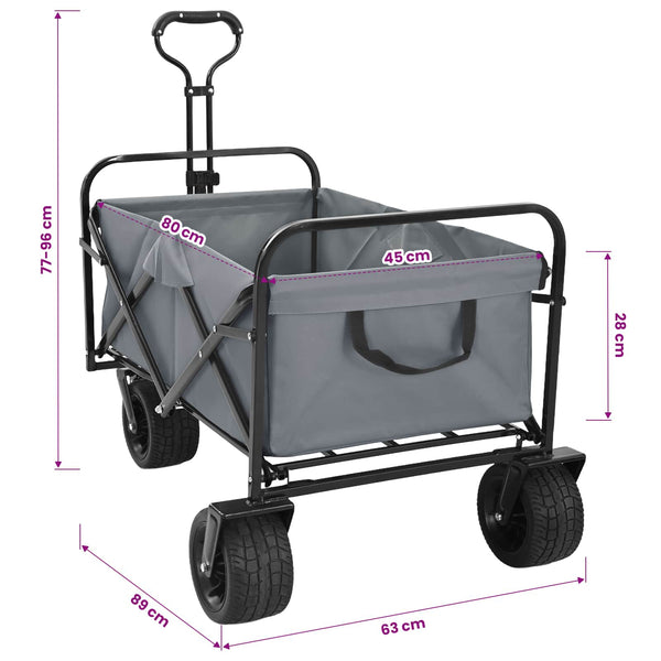 Klappbarer Handwagen Grau 89x62x96cm