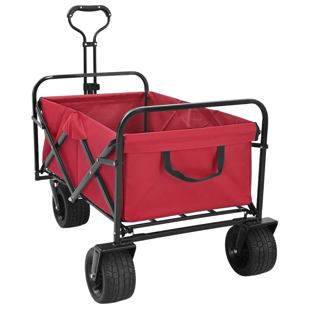 vidaXL Chariot pliant rouge 89 x 62 x 96 cm Acier et polyester Oxford