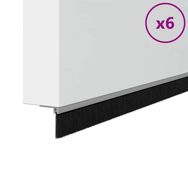 Türbürstendichtungen Silber 100 cm - 6er Set
