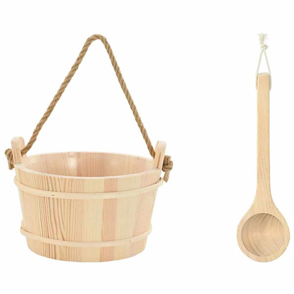Sauna Eimer Set mit Schöpfkelle