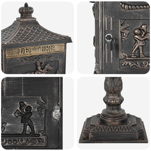 Stehender Briefkasten Bronze Gussaluminium