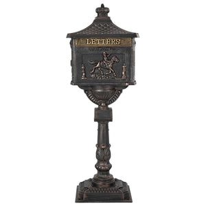 Stehender Briefkasten Bronze Gussaluminium