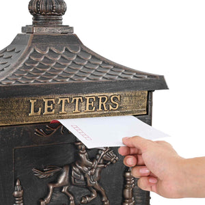 Stehender Briefkasten Bronze Gussaluminium