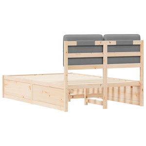 Bettgestell 120x190 cm mit gepolstertem Kopfteil Hellgrau