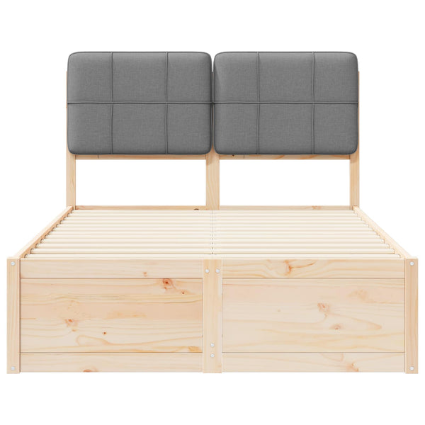 Bettgestell 120x190 cm mit gepolstertem Kopfteil Hellgrau
