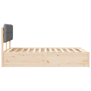 Bettgestell 120x190 cm mit gepolstertem Kopfteil Hellgrau