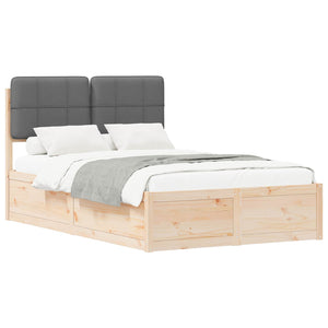 Bettgestell Dunkelgrau 120x190 cm mit Kopfteil