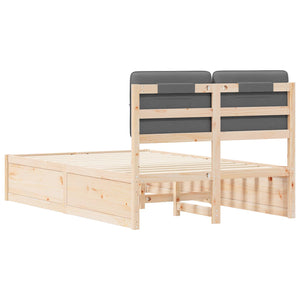 Bettgestell Dunkelgrau 120x190 cm mit Kopfteil
