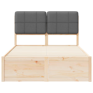 Bettgestell Dunkelgrau 120x190 cm mit Kopfteil