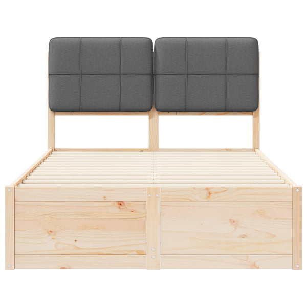 Bettgestell Dunkelgrau 120x190 cm mit Kopfteil