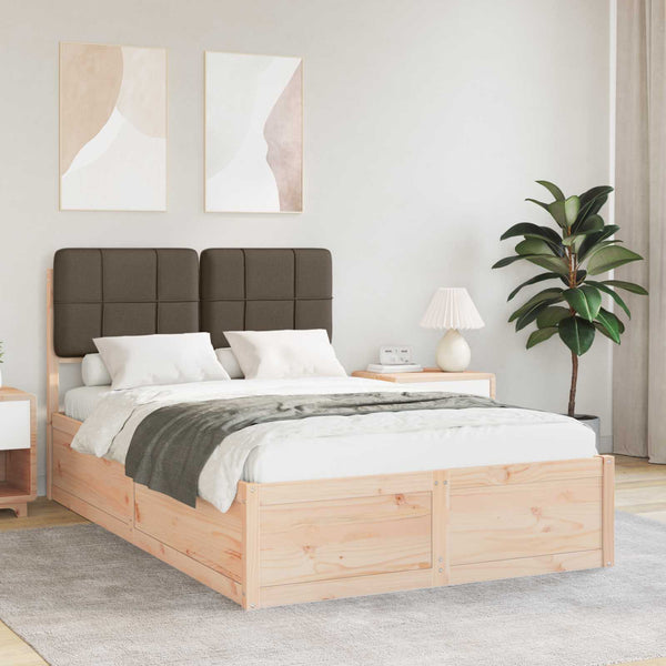 Bettgestell Taupe mit Kopfteil 120x190 cm