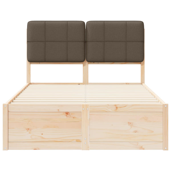 Bettgestell Taupe mit Kopfteil 120x190 cm