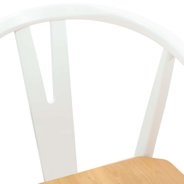 vidaXL Chaises de salle à manger 2 pcs Blanc et Naturel Bois d'hévéa massif