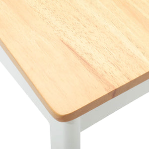 vidaXL Chaises de salle à manger 2 pcs Blanc et Naturel Bois d'hévéa massif