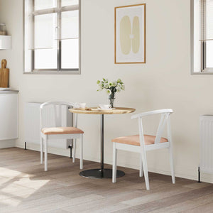 Esszimmerstühle 2er Set Weiß Braun Gummiholz
