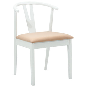 Esszimmerstühle 2er Set Weiß Braun Gummiholz