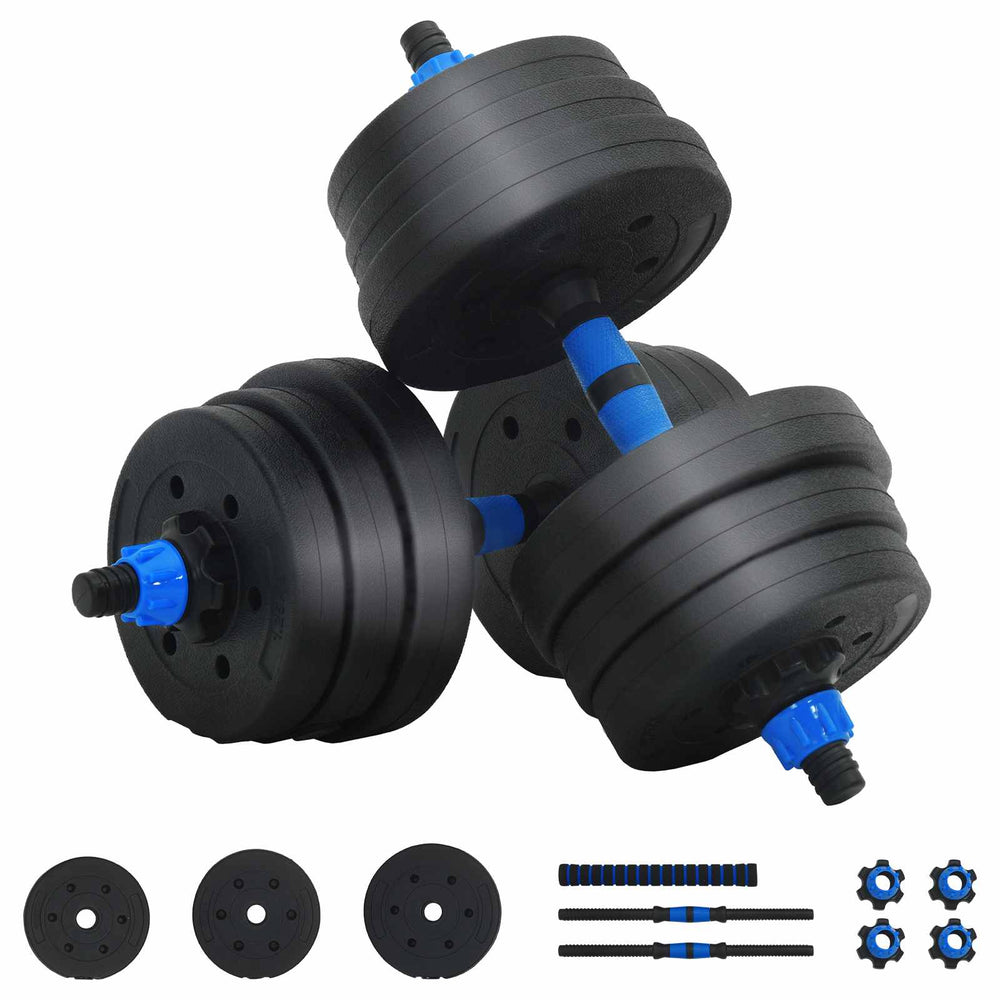 2-in-1 Hantelset 20kg Schwarz/Blau