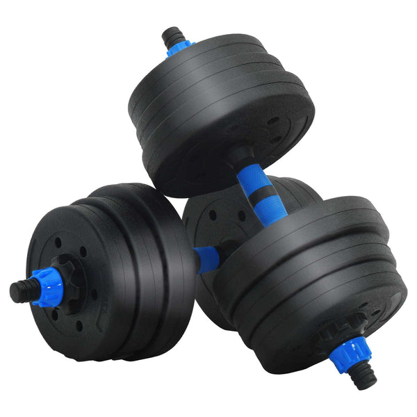 2-in-1 Hantelset 20kg Schwarz/Blau