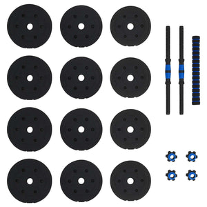 2-in-1 Hantelset 20kg Schwarz/Blau