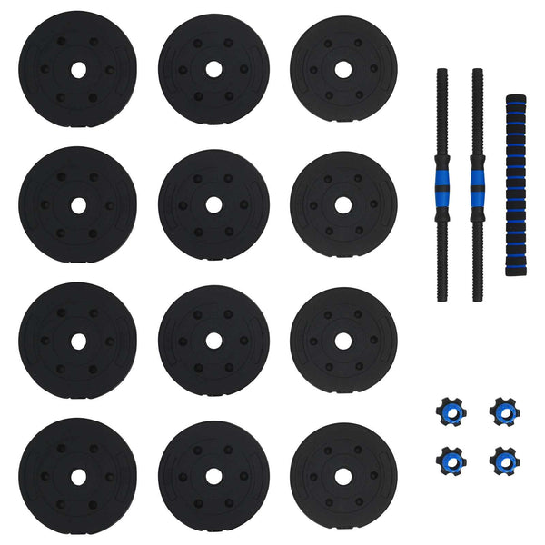 2-in-1 Hantelset 20kg Schwarz/Blau
