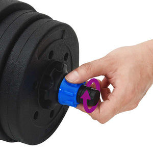 2-in-1 Hantelset 20kg Schwarz/Blau
