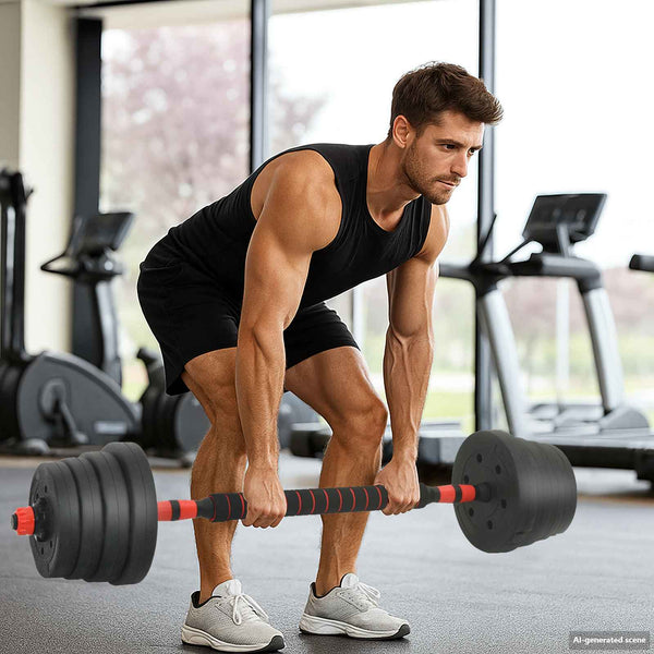 30kg 2-in-1 Hantelset Schwarz/Rot