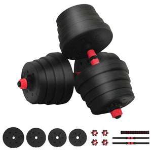 30kg 2-in-1 Hantelset Schwarz/Rot