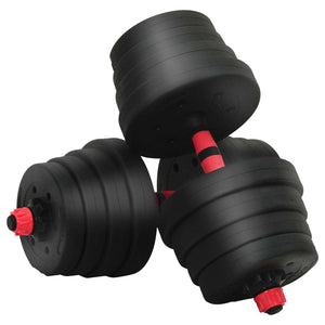 30kg 2-in-1 Hantelset Schwarz/Rot