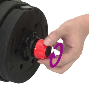 30kg 2-in-1 Hantelset Schwarz/Rot
