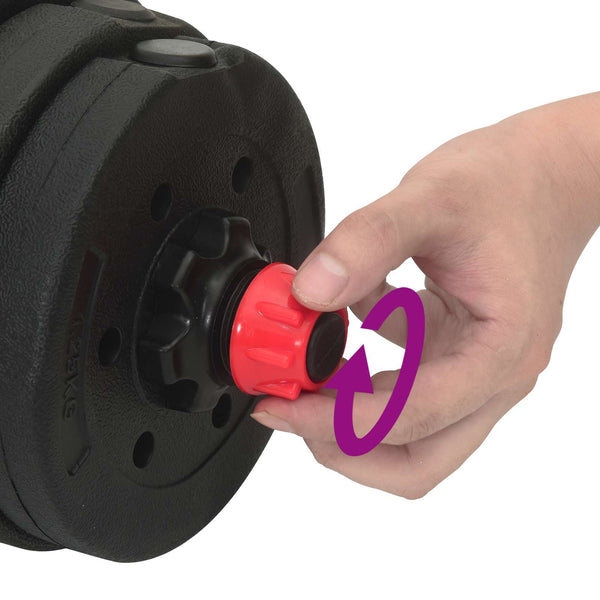 30kg 2-in-1 Hantelset Schwarz/Rot
