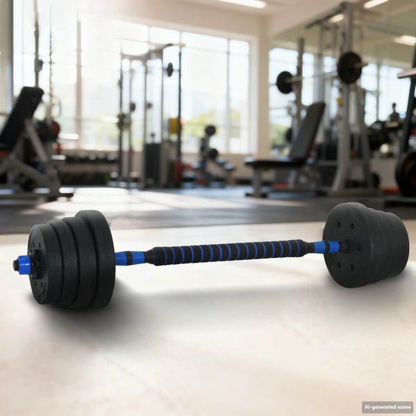2-in-1 Hantelset 30kg Schwarz/Blau