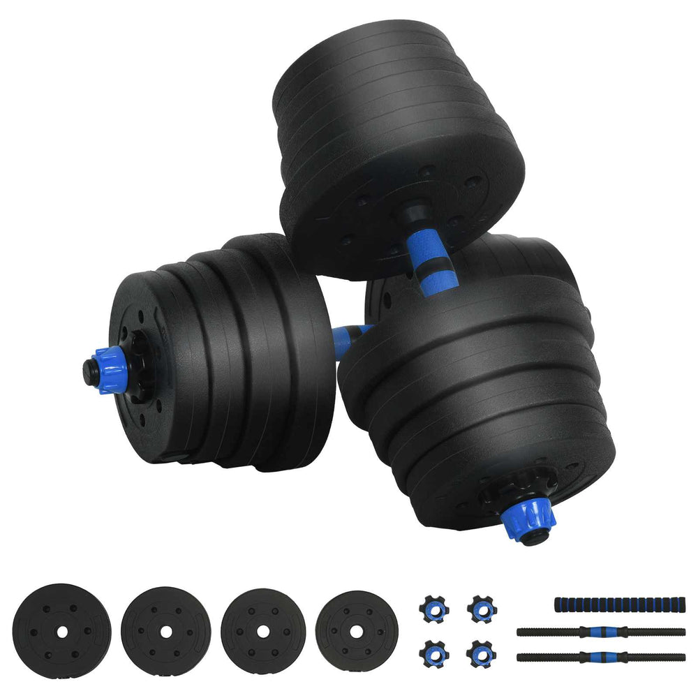 2-in-1 Hantelset 30kg Schwarz/Blau