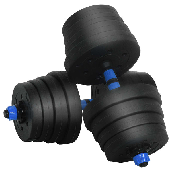 2-in-1 Hantelset 30kg Schwarz/Blau