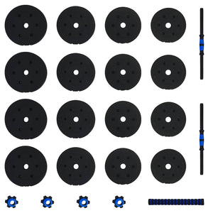 2-in-1 Hantelset 30kg Schwarz/Blau