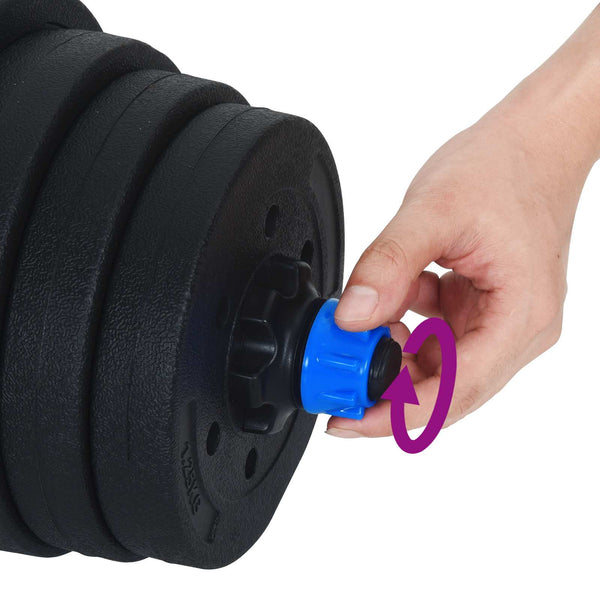 2-in-1 Hantelset 30kg Schwarz/Blau