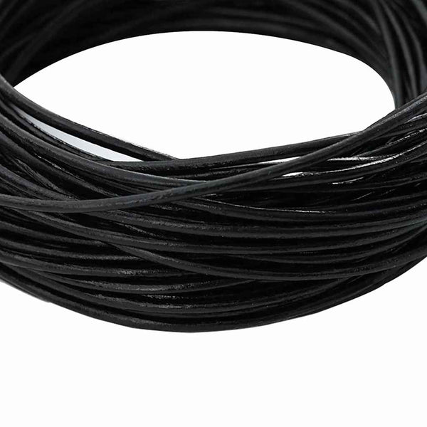 Schwarze Lederschnur Ø2 mm x 10 m