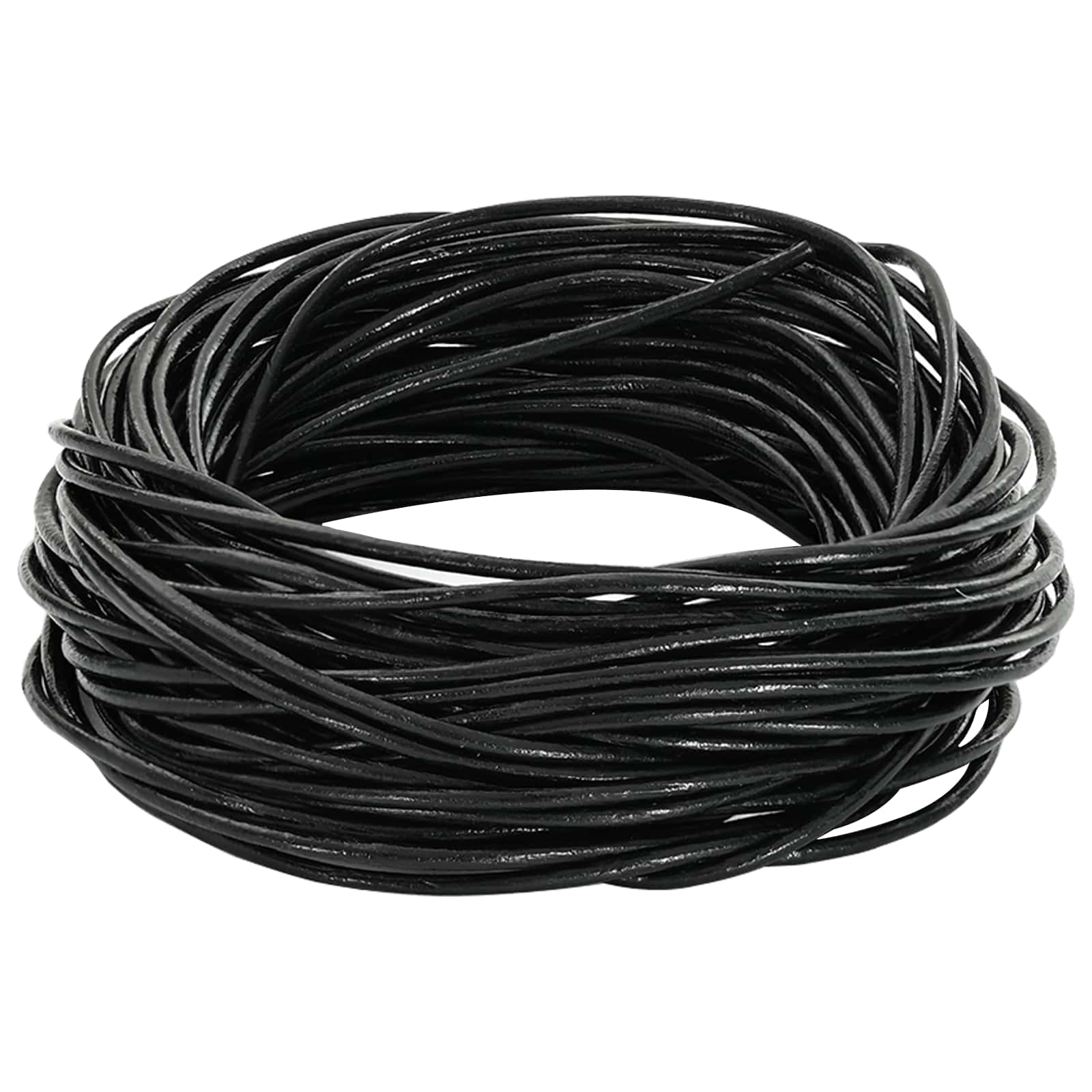 Schwarze Lederschnur Ø2mm, 50m