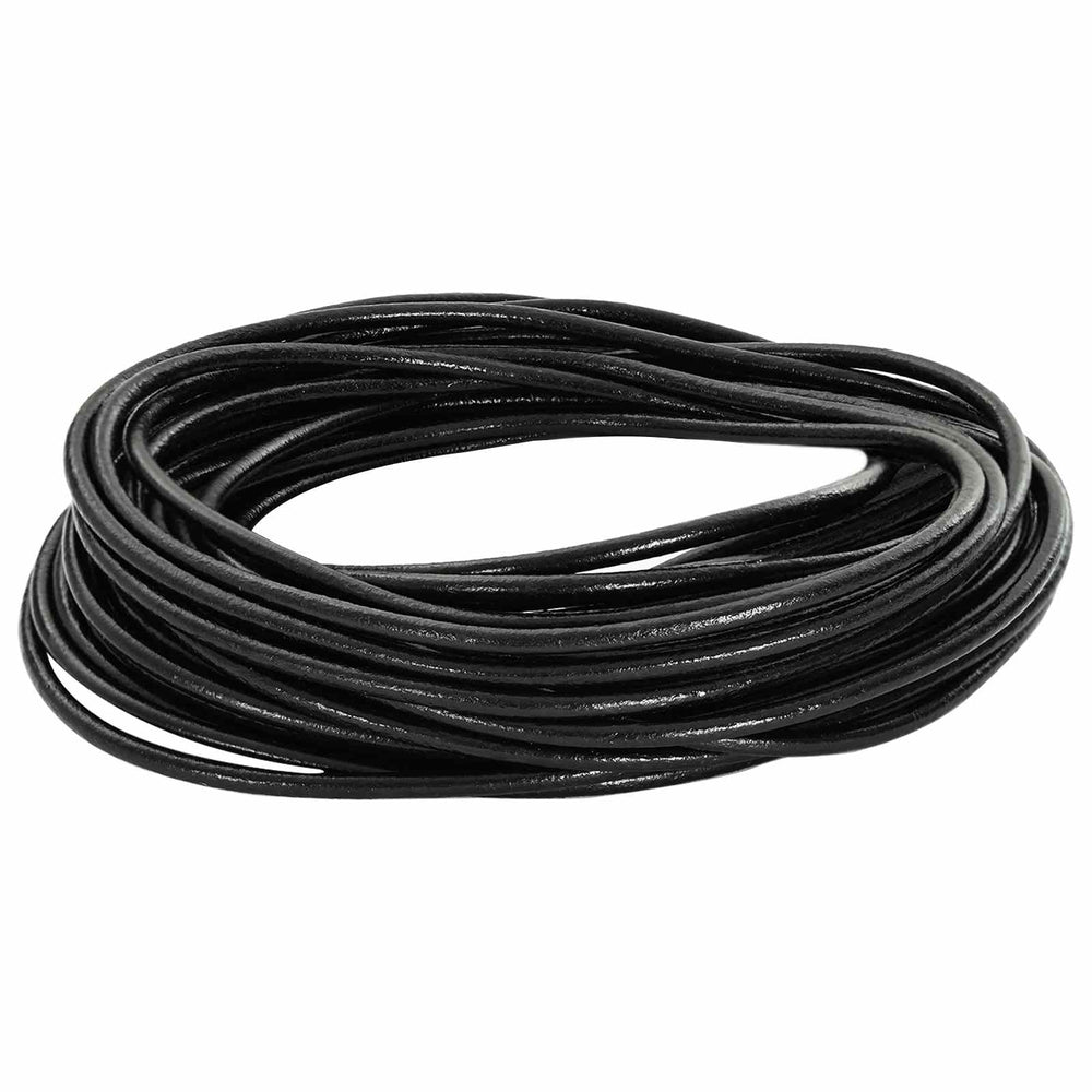 Schwarze Lederschnur Ø2,5 mm x 5 m
