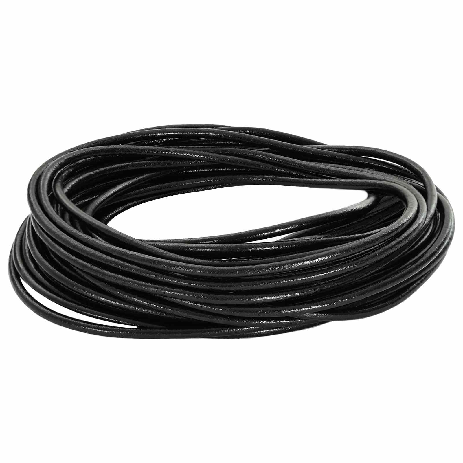 Schwarze Lederschnur Ø2,5 mm x 10 m