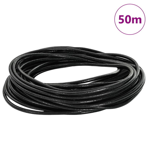 Schwarze Lederschnur Ø2,5 mm x 50 m